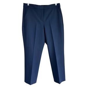 J.Crew Womens Carreman Kate Straight Leg Pants Navy Blue Size 16 Career Preppy